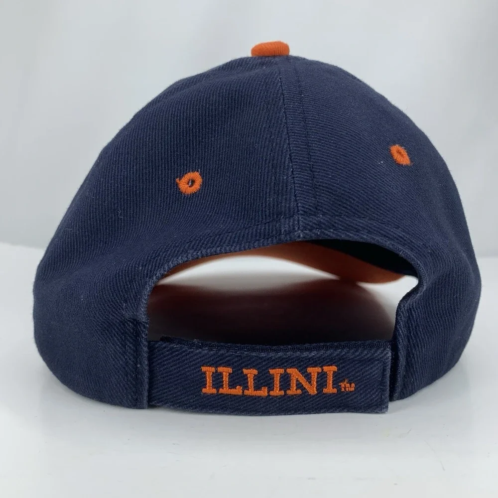 Illinois Fighting Illini Hat Blue Signatures Adjustable OSFM Baseball Cap